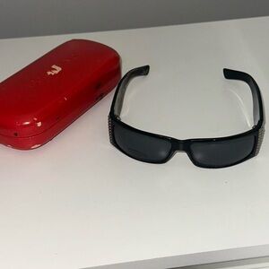 Valentino Black Sunglasses with Red Case